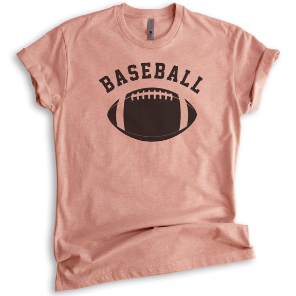 Baseball Shirt, Unisex Women's Men's Shirt, Funny Baseball T-shirt, Funny Football Tee, Ironic Sports Tee, Heather Sunset, X-Large