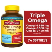 Nature Made Triple Omega 369 Softgels, Dietary Supplement, 74 Count