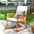 thumbnail image 6 of Outdoor Acacia Wood Rocking Chair Patio Backyard Garden Lawn W/ Cushion, 6 of 12