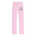 thumbnail image 2 of Xunlbb Summer Sale! Ladies' Easter Printed Double Pocket Drawstring Pants ,Pink S, 2 of 5