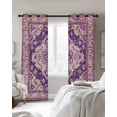 thumbnail image 3 of Purple Orange Boho Blackout Curtains 72 Inches Long for Bedroom, Ethnic Geometric Middle Century Art Thermal Insulated Room Darkening Black Out Window Curtain Panels Grommet Drapes for Living Room, 3 of 8