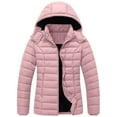thumbnail image 3 of YOIAVAIOY Womens Puffer Hooded Jacket Lightweight Quilted Padded Coat Zip-up Winter Warm Outerwear with Pockets Pink M, 3 of 10