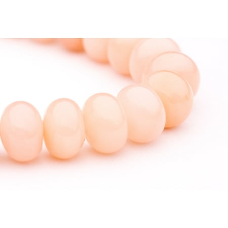 Peach Gemstone - Rondelle - Shaped Peach Quartz Crystal Beads Semi Precious Gemstones Size: 9x12mm Crystal Energy Stone Healing Power for Jewelry Making