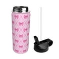 thumbnail image 2 of Honeii Pink bows Print 18 oz Insulated Water Bottle with Straw Lid, Stainless Steel Sports Water Bottles, Double Walled Vacuum, Leak Proof, 2 of 8