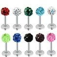 thumbnail image 1 of shiyou-10Color Mixed Labret Ring, 10pcs Mixed Czech Crystal Lip Labret Ring Studs Monroe Stainless Steel Piercing, 1 of 4