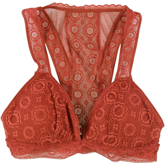 American Eagle Womens Floral Lace Bralette, Brown, X-Small