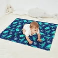 thumbnail image 2 of DarkBlue Cartoon Dinosaurs Palms Pattern Blanket,Comfortable Soft Flannel Throw Blanket,All Season,Warm Lightweight Blankets for Sofa Bed Couch Living Room Chair,30"x40", 2 of 4