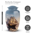 thumbnail image 2 of MUKTIVE Boat Urn for Human Ashes Adults - Funeral Urn Sunset for Adult Ashes Men - Large Urns Cremation Dad - 10 Inch Memorial Urns for Grandpa, 2 of 7