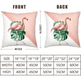 thumbnail image 4 of Flamingo Throw Pillow Covers 16x16 Set of 2 Tropical Leaves Pink Flamingo Pillow Cases Modern Geometry Abstraction Palm Leaf Pillowcase Summer Farmhouse Decor for Home Couch Sofa, 4 of 6