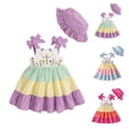 thumbnail image 1 of Faraee Robe d'Été Sans Manches à Fleurs Smockées pour Bébé Fille 0-3 Ans Robe Décontractée Boho de Plage Bleue, 1 of 7