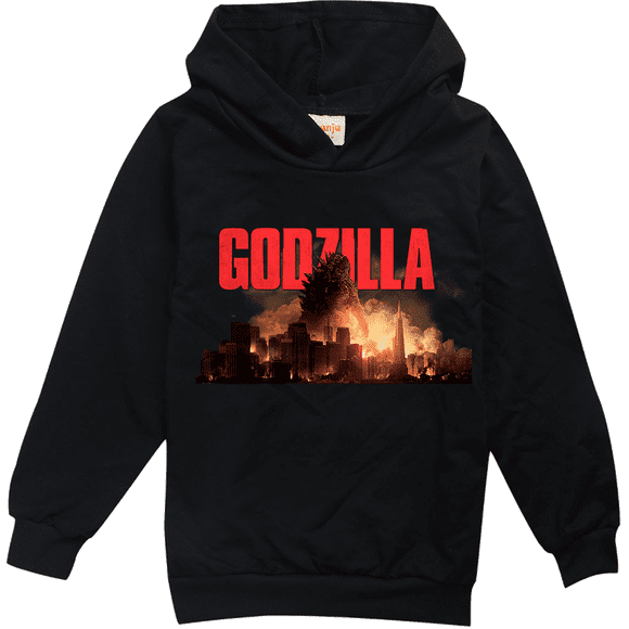 Godzilla Kingkong Hoodie Sweater Sweatshirts Autumn Winter Fleece Kid Girls Boys Child Toddler Infant Clothes Birthday Gift