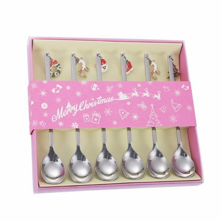 

Clearance up to 50% Off Cutlery Set Tantouec Kitchen Essentials Christmas Gift Pendant Coffee Dessert Spoon Silver Six Pieces Mixed Gift Box Dinnerware Sets Fall Sale