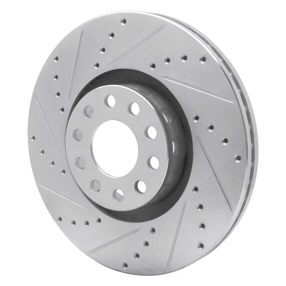Dynamic Friction Company 631-74024L DFC Brake Rotor - Drilled And Slotted - Silver