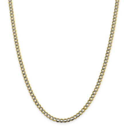 14k Yellow Gold 4.3mm Link Curb Chain Necklace 24 Inch Pendant Charm Pav?