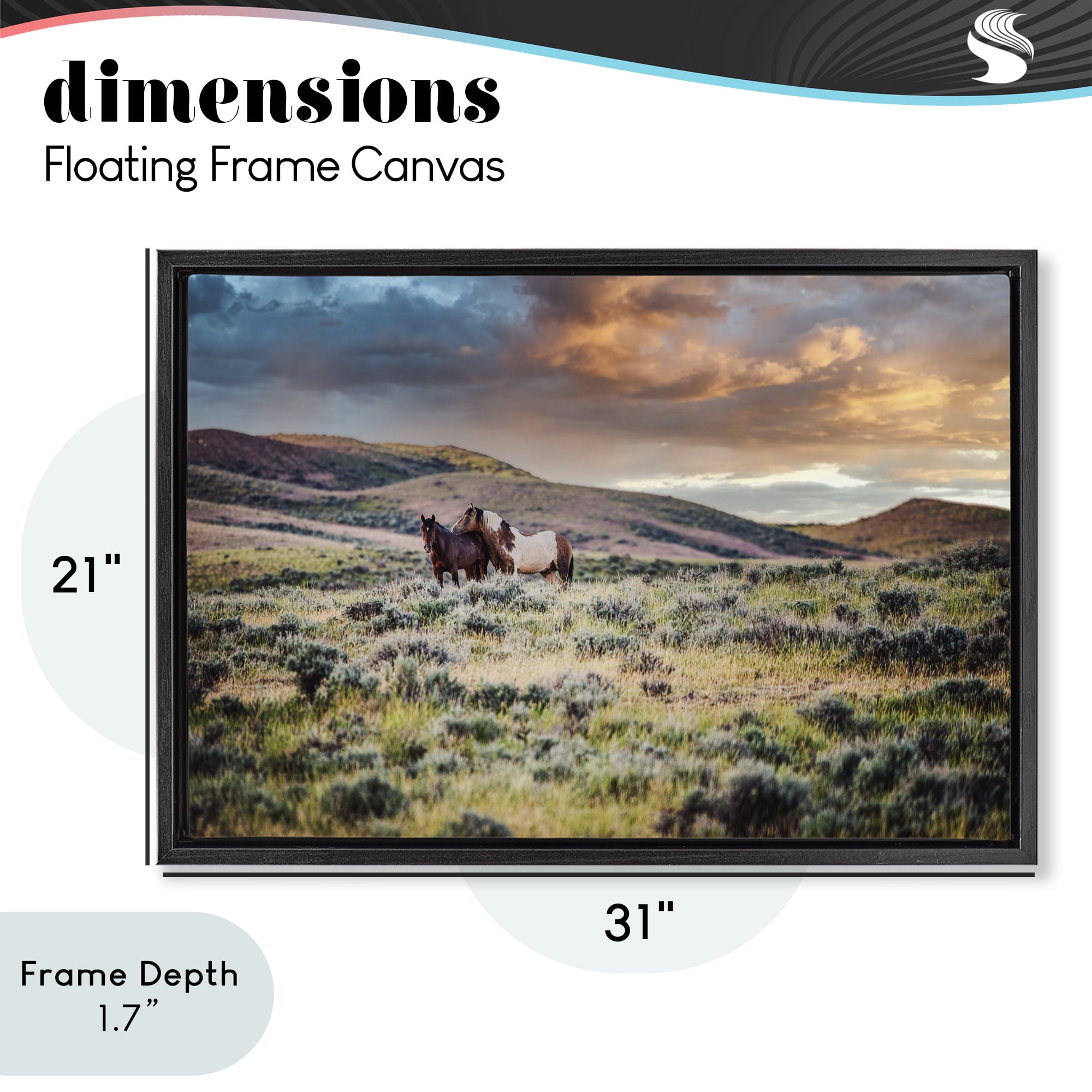 Stupell Industries Stay Close Horses Black Framed Floater Canvas Wall Art, design by Tim West