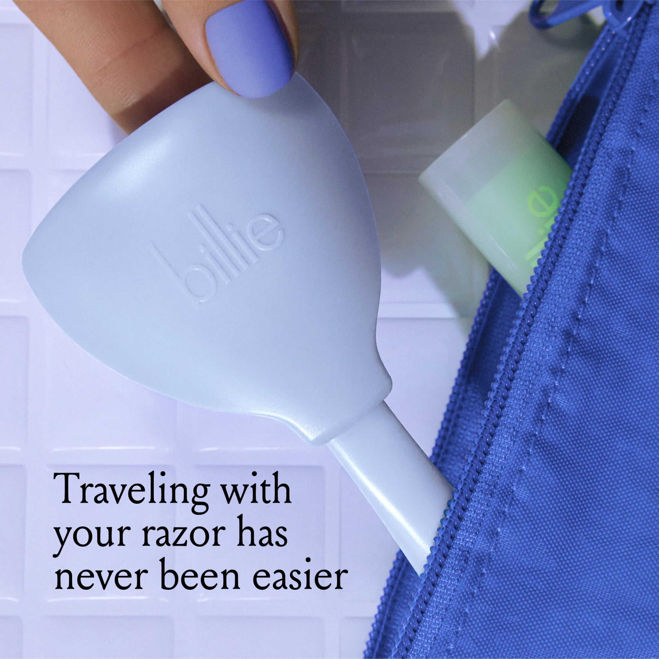 Billie 5-Blade Razor Travel Case - Cool Blue