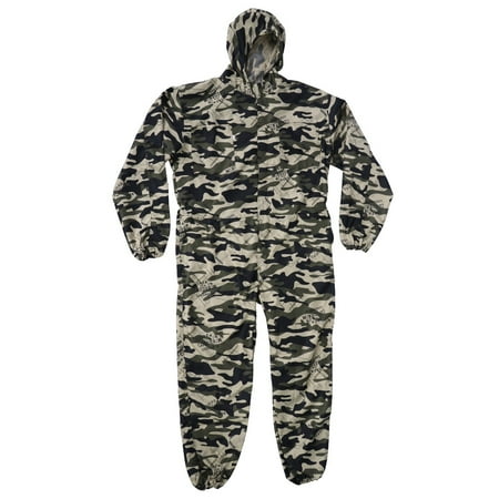

1Pc Camouflage One-piece Working Uniform with Hood Professional Work Clothes Painting Clothes Electric Welding Coat 4XL (Camoufl