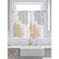 thumbnail image 2 of Tier Curtains 45 Inches Long, Boho Gray Beige Floral Window Treatment Curtain Drapes, Retro Abstract Art Flowers Window Half Privacy Curtains for Bedroom Bathroom, 42"x45", 2 Panels, 2 of 7
