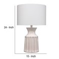 thumbnail image 5 of Benjara BM263647 Lampe de Table avec Base d'Urne et Base de Tambour en Céramique & 44; Blanc, 5 of 5
