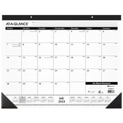 AT-A-GLANCE Academic Monthly Desk Pad, 21.75 in x 17 in, White, July 2024 - June 2025 (AY24BW0025)