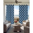 thumbnail image 4 of Blue Moroccon Blackout Curtains 39 Inches Long for Bedroom, Middle Century Minimalist Rustic Geometric Thermal Insulated Room Darkening Black Out Window Curtain Panels Grommet Drapes for Living Room, 4 of 8