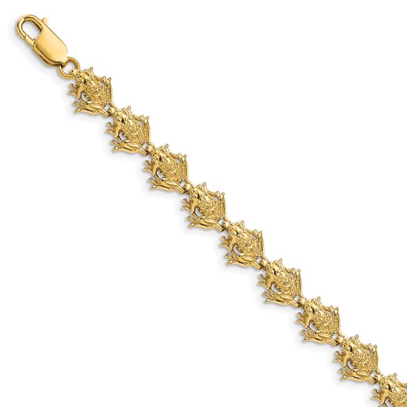 14k Yellow Gold Frog Bracelet
