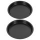 thumbnail image 3 of KAKOWELY 2 bandejas de acero al carbono para pizza, resistentes y duraderas, color negro., 3 of 5