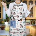 thumbnail image 6 of White Cow Milk Pattern Apron-Garden Aprons for Women with Pockets-Cotton Linen Waterproof Kitchen Cooking Gardening Aprons Adjustable for Kitchen,Cooking,BBQ and Salon 33x27 Inch, 6 of 7