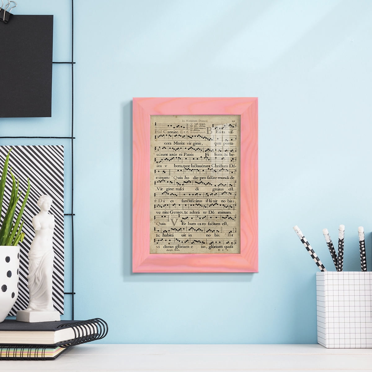 Vellum Songbook IV -Framed Print w/glass-Sunset Pink