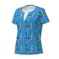 thumbnail image 2 of Naloa Colorful Snake Print T-Shirts Short Sleeve V Neck Tees for Women Fashion Tops Trendy Lightweight Soft Casual Summer Outfits Clothes, 2 of 5