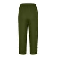thumbnail image 4 of Womens Capri Leggings Pants Clearance Clothes Under $5.00 Casual Stretch Athletic Workout Yoga Pants High Waist Slim Fit Trousers, 4 of 7