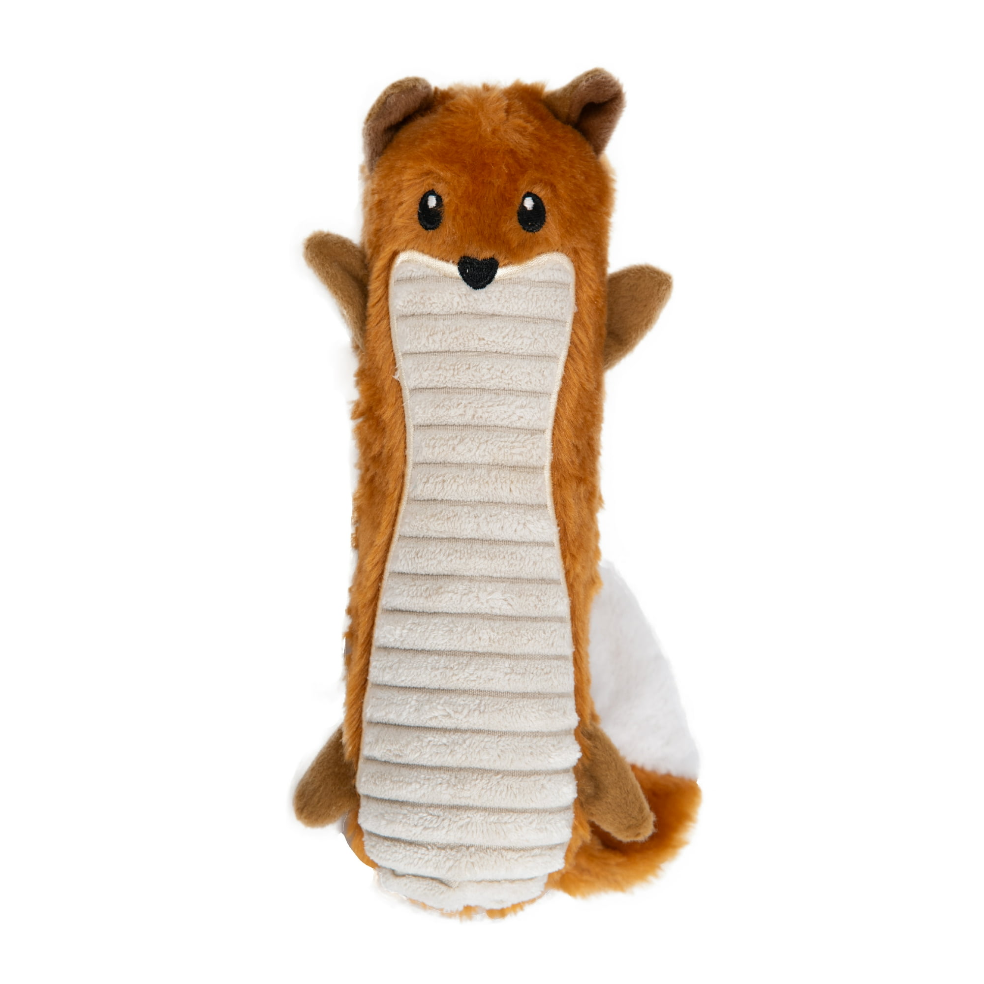 Outward Hound by Petstages Stuffing-Free Fox Plush Squeaky Dog Toy, Medium