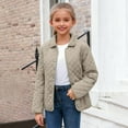 thumbnail image 2 of IVEYRTF Kids Winter Hooded Coat Long Sleeve Zipper Jacket Soft Breathable Fabric Casual Outerwear for Toddler Boys Girls Solid Color Print Fashion Tops(Khaki,9-10 Years), 2 of 9