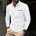 thumbnail image 2 of WTXUE Polos Long Sleeve, Lapel Golf Shirts for Men Spring Autumn Casual Button T Shirt Top Solid | Workwear for Men White XL, 2 of 6