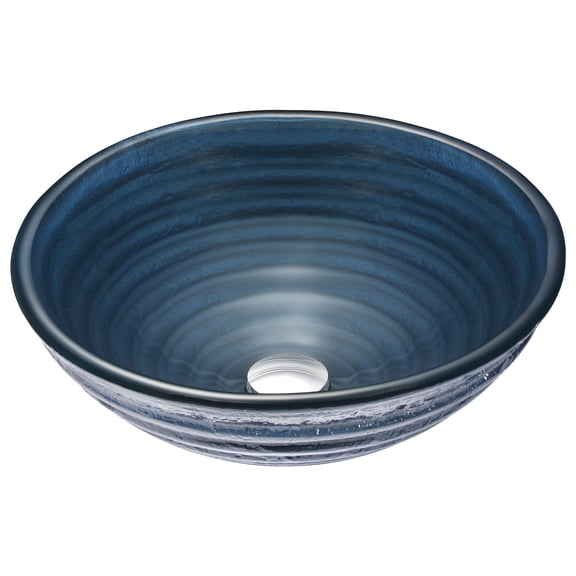 Anzzi Ls-Az042 Tempo 16-3/4" Glass Vessel Bathroom Sink - Blue