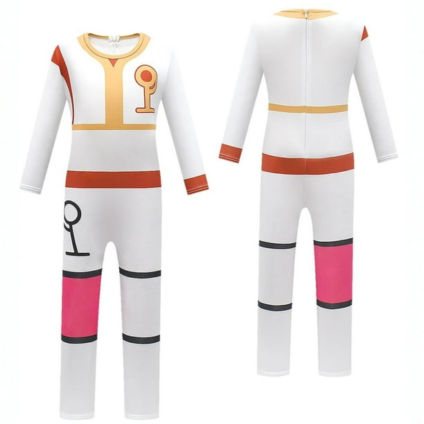 Nvse-Kids Girls Movie Character Jumpsuit Cosplay Bodysuit Uniform Outfits Women Costume Uniform Skirt&Pants Outfit Party Halloween Suit(White )120