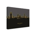 thumbnail image 2 of Michael Tompsett 'New Haven Connecticut Skyline Glow II' Canvas Art, 2 of 3