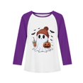 thumbnail image 5 of Abcomgle Halloween Shirts for Girls 5t Spooky Ghost Drinking Coffee T-Shirts for Kid Girls Crewneck Raglan Long Sleeve Shirts for Kids Girls Fall Funny Scary Tee Top Girls, 5 of 6