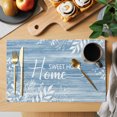 thumbnail image 2 of Vintage Sky Blue Placemats Set of 2 Farmhouse Florals Leaf Coastal Sweet Place Mats Indoor Wipeable Table Mats Washable Cloth Dining Table Placemats for Kitchen Holiday Party Decor 13x19 Inch, 2 of 9