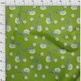 thumbnail image 3 of oneOone Silk Tabby Green Fabric Leaves & Flower Floral Sewing Craft Projects Fabric Prints By Yard 42 Inch Wide, 3 of 4
