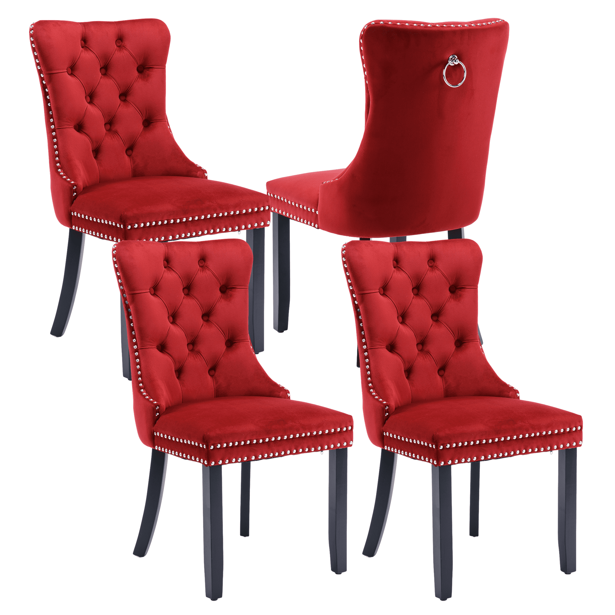Elegant Button Tufted Dining Chairs, Highend Velvet Upholstered Dining