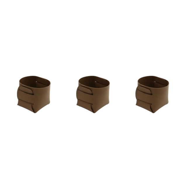Portalápices DIY Toystoory de cuero para escritorio color marrón 9*9*10 CM