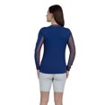 thumbnail image 2 of IBKUL Women's Long Sleeve Crew Neck Top with Mesh, Color: Navy, Size: 2XL, 2 of 4