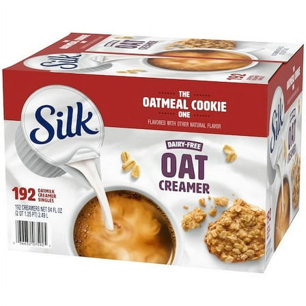 Silk Oat Creamer, Oatmeal Cookie, Dairy Free, Gluten Free, 192 Creamer Singles