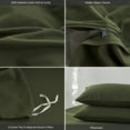 thumbnail image 7 of MooMee Duvet Cover Set Cal-King 100% Washed Cotton Twill Ultra-Soft Breathable Linen Like 3-Piece (Olive Green, 104"x98"), 7 of 7