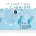 thumbnail image 3 of Colchoneta de Memory Foam con Gel, Sobrecolchón Topper 7 Zonas de Presion, Confort Acolchado, Cama Suave, Soporte Premium para Espalda, Protector de colchones 5 cm (Matrimonial, Azul), 3 of 6