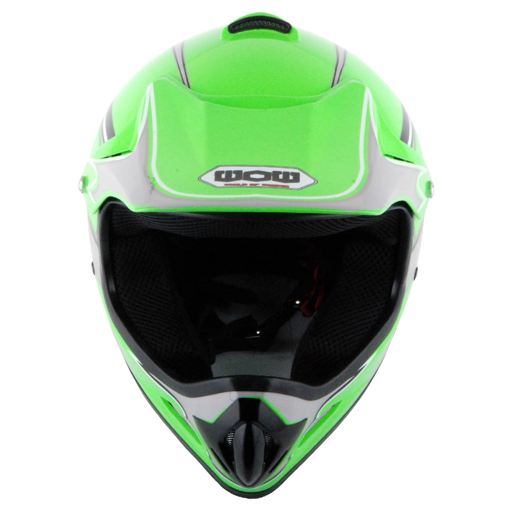 WOW Youth Kids BMX MX ATV Dirt Bike Motocross Helmet JOYCLS Spider Web Green