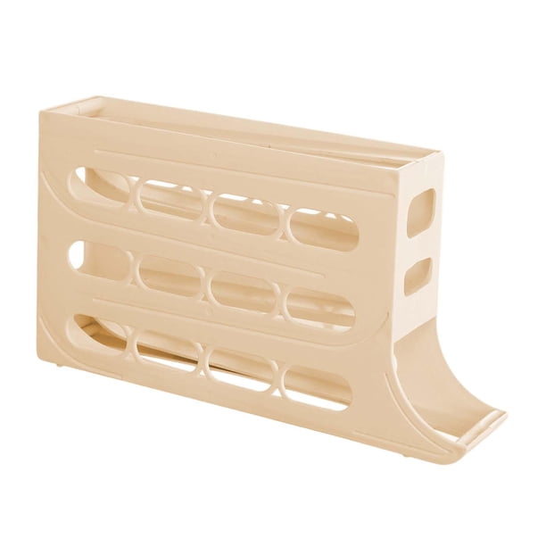 Dispensador de huevos rodante, duradero, para refrigerador, gabinete, restaurante Beige