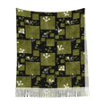 thumbnail image 2 of Foulard à Franges pour Femmes, Vintage Chevron Fleurs Long Châle, Léger et Chaud, 2 of 6