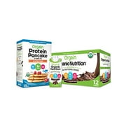 Orgain Bundle - Protein Pancake & Waffle Mix, Gluten Free And Chocolate Organic Nutritional Meal Replacement Shakes (12 Pack - Ready To Drink)